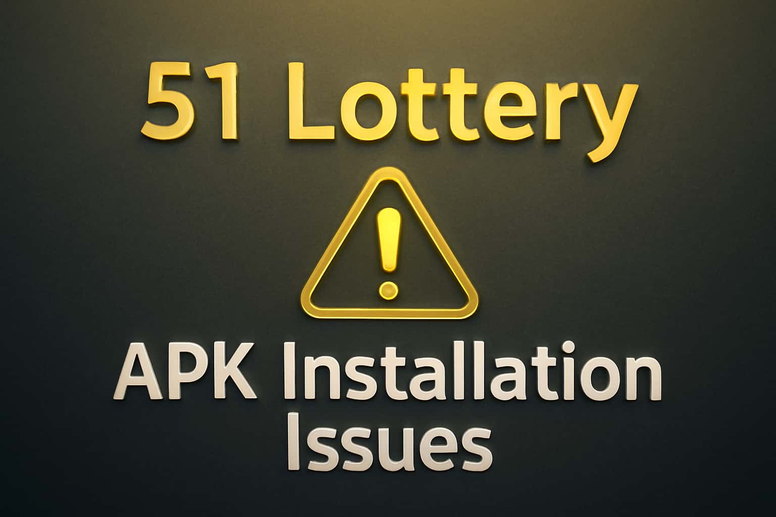 An informative graphic depicting installation issues related to the 51 Lottery APK.