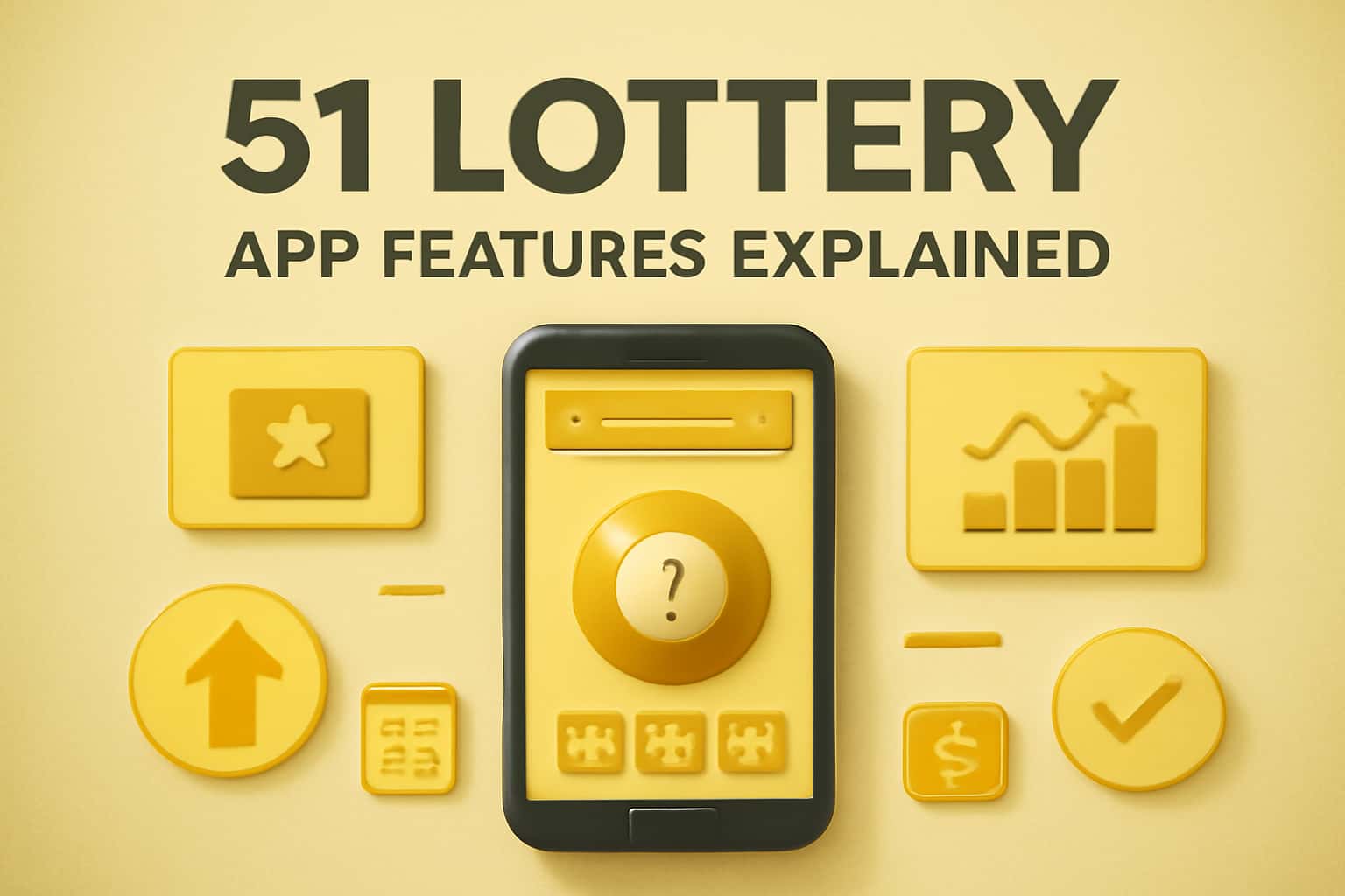 An informative scene showcasing features of the 51 Lottery app.