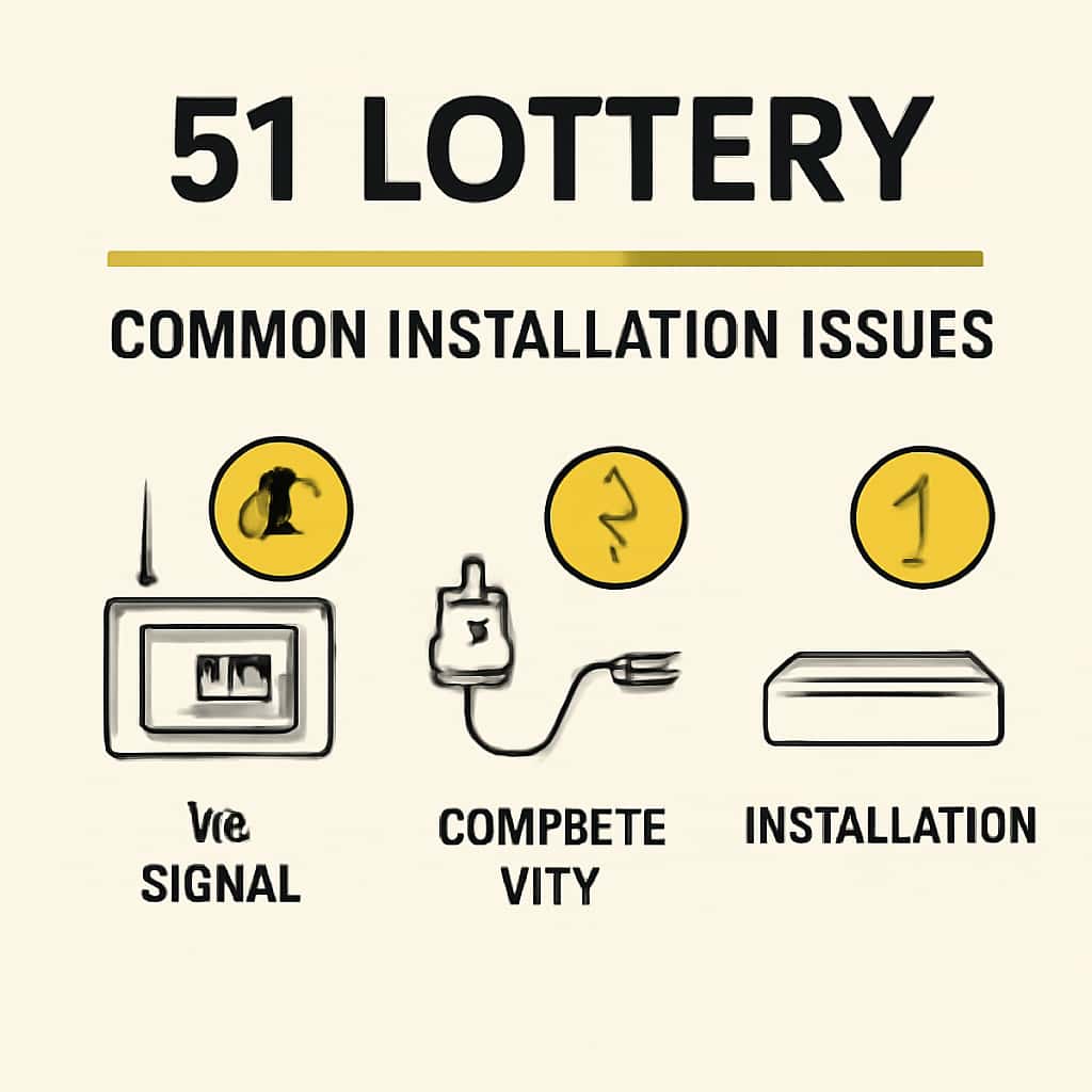 An educational diagram depicting common installation issues for the 51 Lottery app.