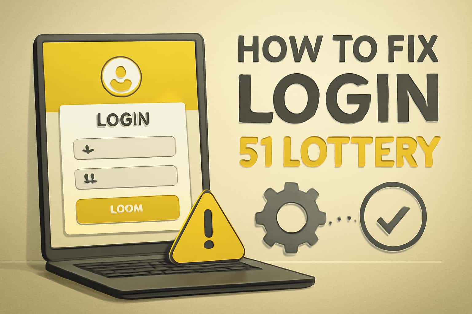 An informative visual representation of troubleshooting login issues for the 51 Lottery application.