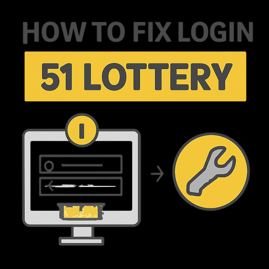 An educational diagram illustrating common troubleshooting steps for 51 Lottery login issues.