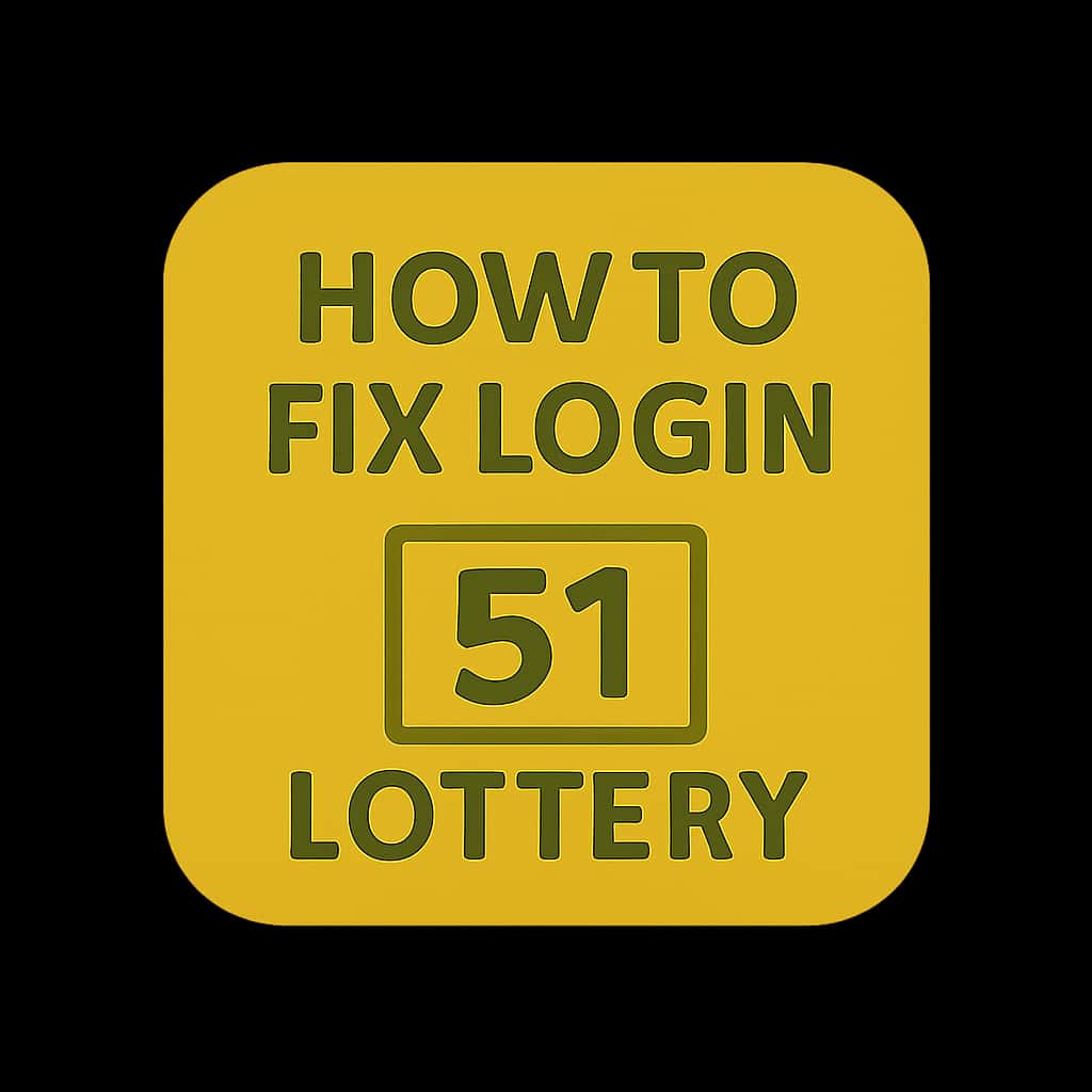 A professional badge indicating support for resolving login issues in the 51 Lottery app.