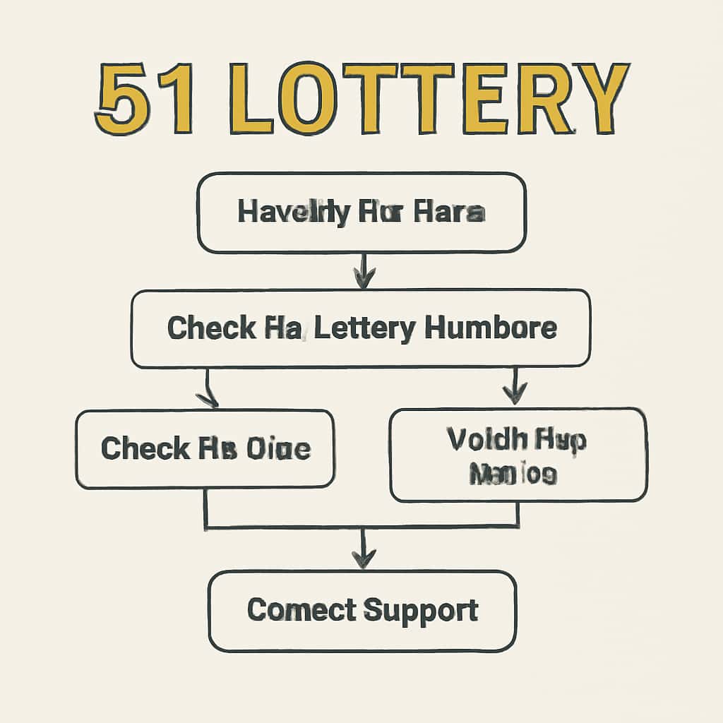 A diagram illustrating the troubleshooting process for the 51 Lottery app.